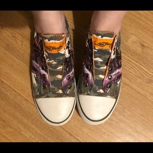 Brand new Ed Hardy camouflage tennis shoes.
